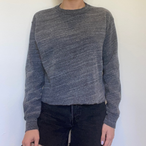 Brandy Melville Sweaters - Brandy Melville - Gray Crewneck Cutoff Sweater - Size: OS